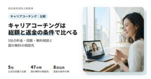 キャリアコーチング5社の料金・回数・返金の条件と、国の無料の相談先をまとめた記事のアイキャッチ
